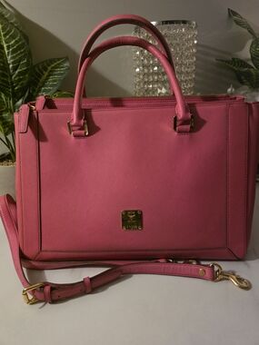 Pink Saffiano Structured Tote - MCM